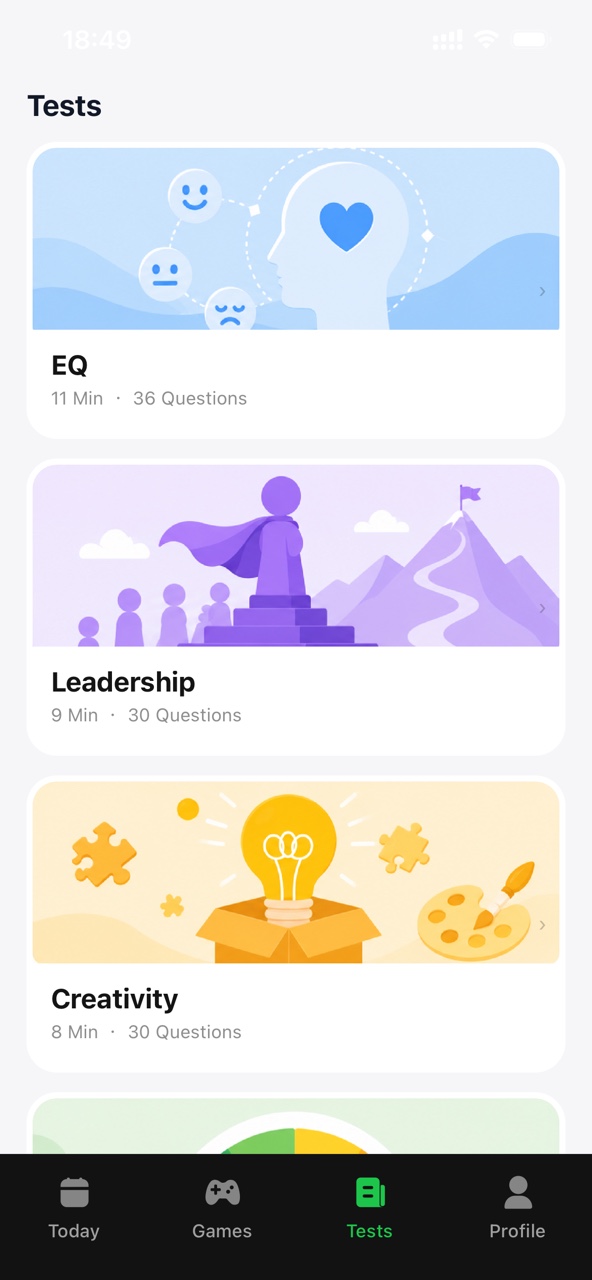 Brain Training progress overview